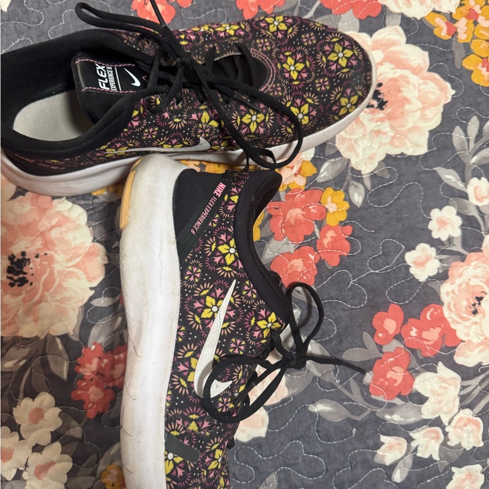 Nike Black and Yellow Athletic Shoes with Distinctive Design